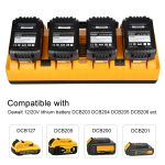 DCB104 Tragbares Schnellladegerät 12V-20V Elektrowerkzeug-Lithium-Batterieladegerät, für Dewalt DCB127 / DCB200 / DCB205 / DCB206, US, EU, UK, AU – Bild 6