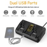 DCB102 für DeWalt 10,8 V–20 V Lithium-Akku-Doppelladegerät, US, EU, UK, AU – Bild 6