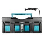4-Port 18V Lithium-Ionen-Ladegerät DC18SF für Makita BL1430 / BL1820 / BL1830 / BL1850, US, EU, UK, AU – Bild 2