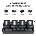 4-Port 18V Lithium-Ionen-Ladegerät DC18SF für Makita BL1430 / BL1820 / BL1830 / BL1850, US, EU, UK, AU – Bild 8