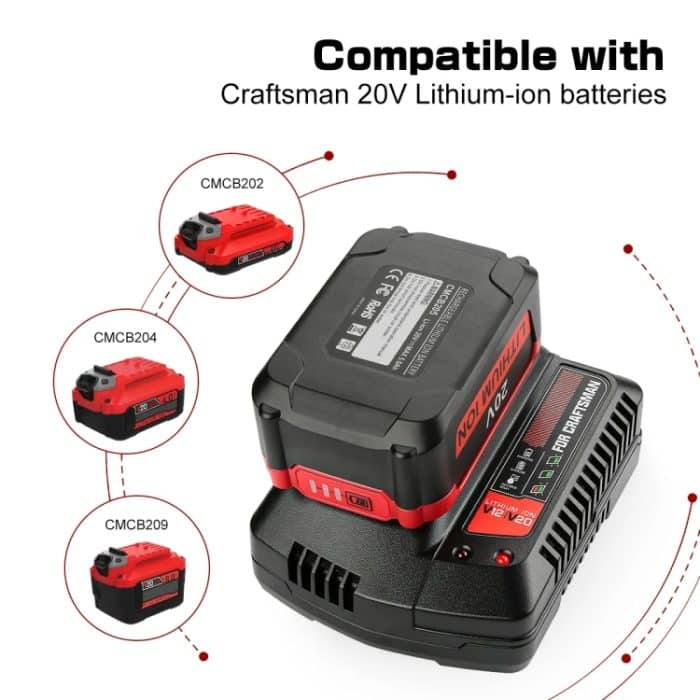 Für Craftsman CMCB202 / CMCB204 / CMCB209 Elektrowerkzeug 20V Lithium-Batterieladegerät, US, EU, UK, AU – Bild 7