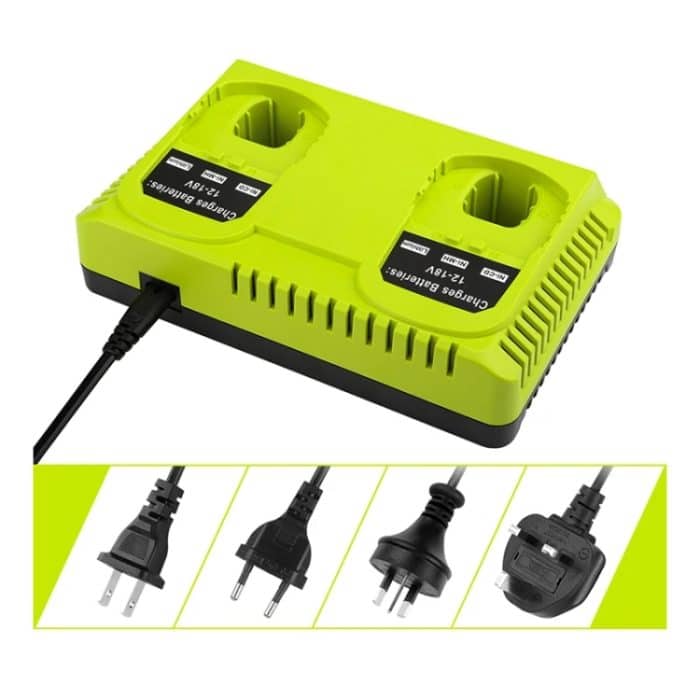 Für RYOBI P108 / P117 12–18 V Lithium-Nickel-Akku, Dual-Port-Ladegerät, EU, US, UK, AU – Bild 2