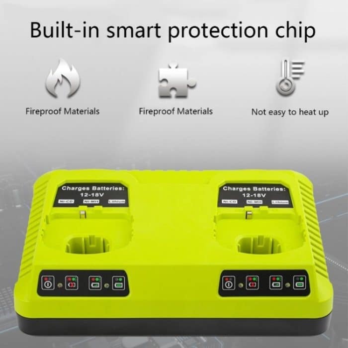 Für RYOBI P108 / P117 12–18 V Lithium-Nickel-Akku, Dual-Port-Ladegerät, EU, US, UK, AU – Bild 7