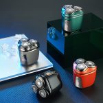 Mini-Magnetkopfrasierer, intelligenter Elektrorasierer mit LED-Anzeige, Gun-color, Orange, Black, Green – Bild 2