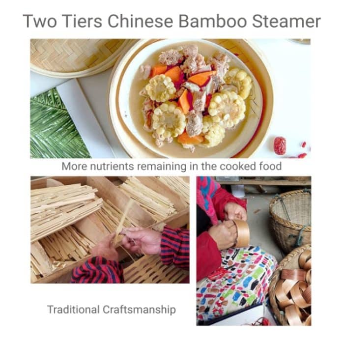 Bambus-Brötchen-Dampfgarer, asiatischer Lebensmittel-Veggie-Dampfkorb, 21cm Cover, 21cm Cage, 27cm Cover, 27cm Cage – Bild 6