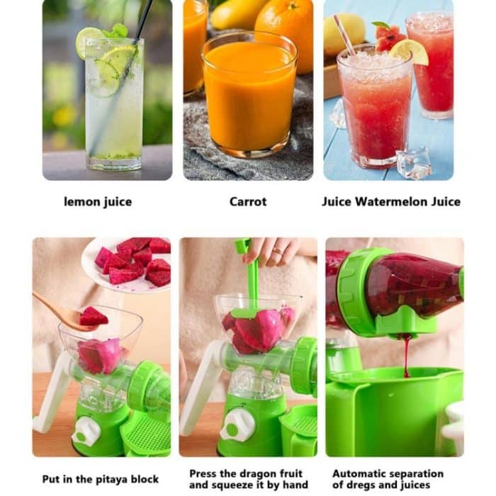 Hand-Entsafter, kleine tragbare Küchenmaschine, Saft- und Gemüsepresse, Blue, Green, Red – Bild 7