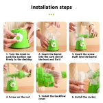 Hand-Entsafter, kleine tragbare Küchenmaschine, Saft- und Gemüsepresse, Blue, Green, Red – Bild 10