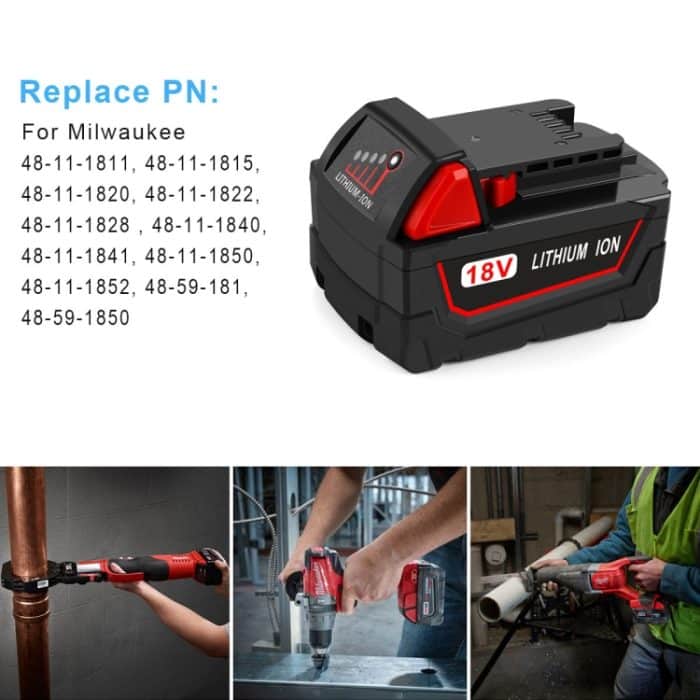 Für Milwaukee 48-11-1811 / 48-11-1815 / 48-11-1820 18V Power Lithium Batterie Elektrowerkzeug Zubehör, 3.0Ah, 4.0Ah, 5.0Ah, 6.0Ah, 9.0Ah – Bild 7