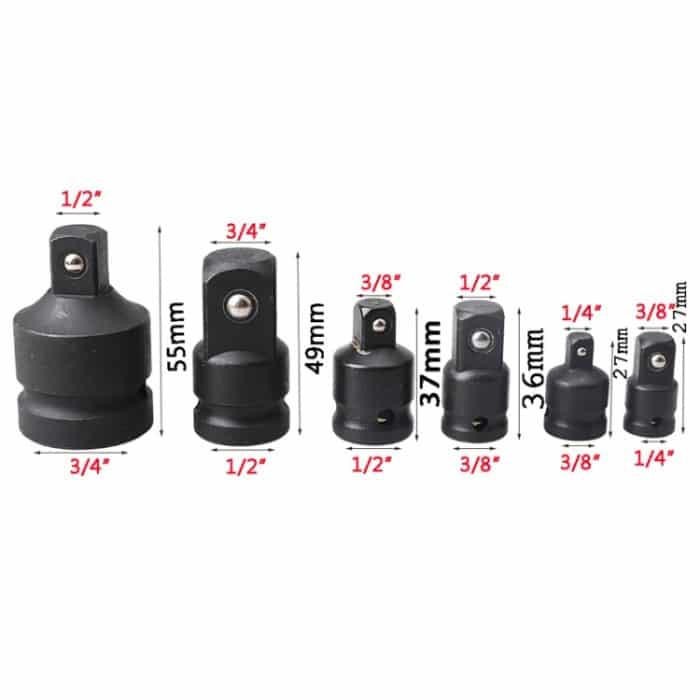 6 teile/schachtel Hülse Adapter Ratsche Schnell Schraubenschlüssel Luft Kanone Adapter Umwandlung Zubehör Werkzeug, 6pcs /Box – Bild 4