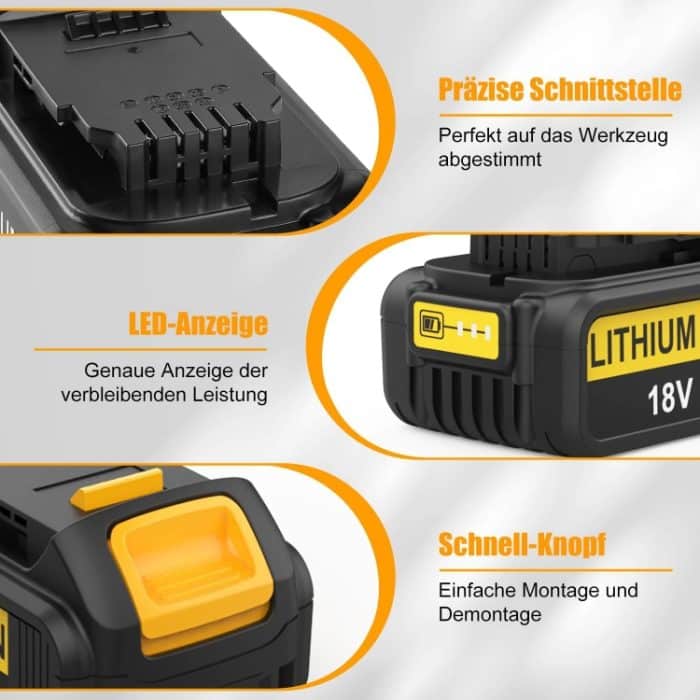 Für Dewalt DCB180 / DCB181 / DCB200 18V Ersatzakku für Elektrowerkzeuge, 3000mAh, 4000mAh, 5000mAh, 6000mAh – Bild 8