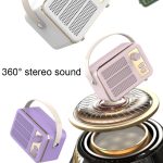 Tragbarer Mini-Retro-HIFI-Level-Stereo-Sound-Handlautsprecher mit Bluetooth, Pink, White, Purple, Green – Bild 8