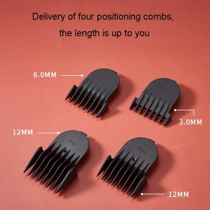 Wiederaufladbarer elektrischer Haarschneider für den Heimfriseur, Haarrasiergerät, Black, Gradient Red, Gray – Bild 5