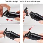 Wiederaufladbarer elektrischer Haarschneider für den Heimfriseur, Haarrasiergerät, Black, Gradient Red, Gray – Bild 6