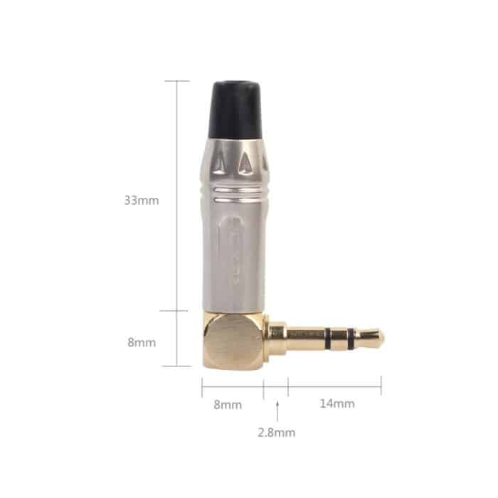 L-förmiger 90-Grad-3,5-mm-Stereo-Headset-Draht-Schweißstecker aus Zinklegierung – Bild 5