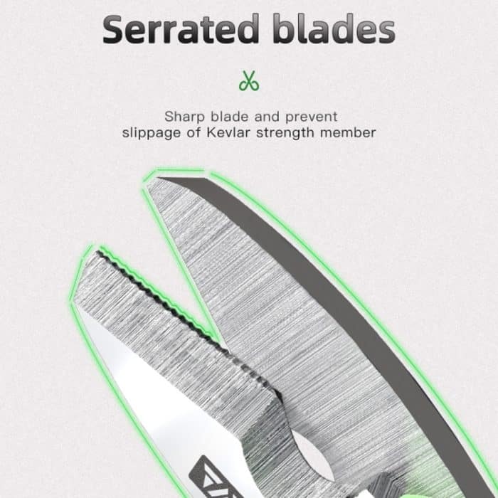 KomShine Edelstahl-Kevlar-Schere zum Abisolieren von Glasfasern, KS-K2 – Bild 4