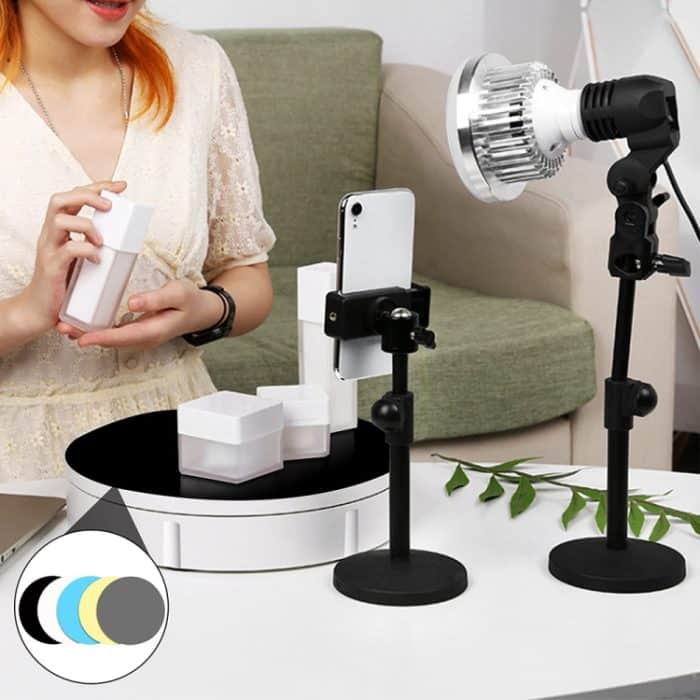 Rotierende Kabine, PVC-Hintergrundtafel, Live-Produktpräsentationszubehör, zufällige Farblieferung, 15cm, 22cm, 30cm – Bild 7