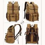 Große Kapazität SLR Digitalkamera Tasche Laptop Rucksack Canvas Aufbewahrungstasche – Bild 4