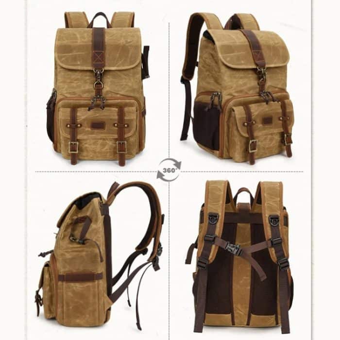 Große Kapazität SLR Digitalkamera Tasche Laptop Rucksack Canvas Aufbewahrungstasche – Bild 4