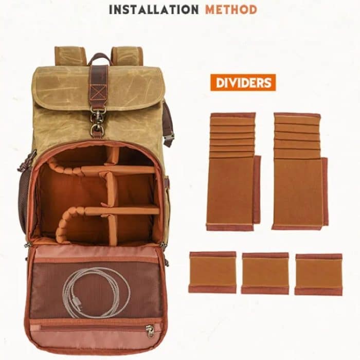 Große Kapazität SLR Digitalkamera Tasche Laptop Rucksack Canvas Aufbewahrungstasche – Bild 5