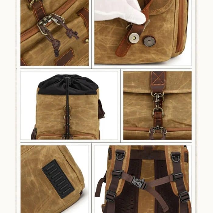 Große Kapazität SLR Digitalkamera Tasche Laptop Rucksack Canvas Aufbewahrungstasche – Bild 7