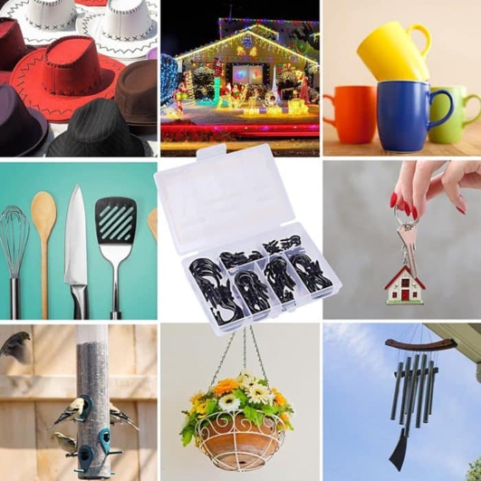 75 Stück / Box Einschraub-Deckenhaken-Set Home Storage Wandbecherhaken Lampenhaken – Bild 8