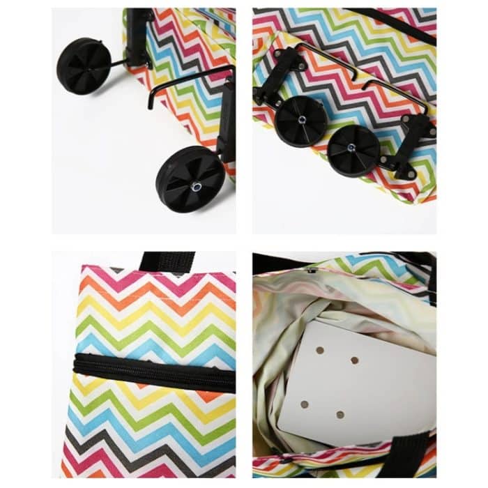 2-in-1-Einkaufstasche aus Oxford-Stoff, faltbarer Einkaufswagen – Bild 6