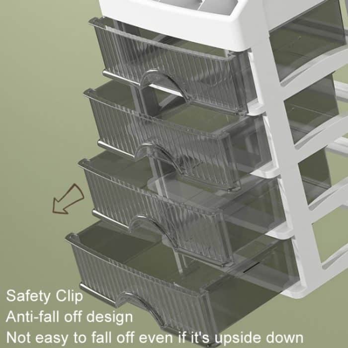 Schreibtisch-Schubladen-Organizer, mehrschichtig, für Kosmetik, Schmuck, Schreibwaren, multifunktionaler Organizer, 5 Layer White Drawer (White), 5 Layer Black Drawer (White), 5 Layer Black Drawer (Pink), 4 Layer White Drawer (White)... – Bild 3
