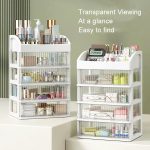 Schreibtisch-Schubladen-Organizer, mehrschichtig, für Kosmetik, Schmuck, Schreibwaren, multifunktionaler Organizer, 5 Layer White Drawer (White), 5 Layer Black Drawer (White), 5 Layer Black Drawer (Pink), 4 Layer White Drawer (White)... – Bild 8