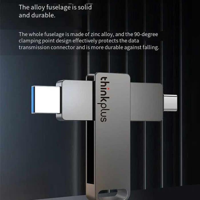 Lenovo Thinkplus MU110 USB3.2- und Typ-C-Dual-Interface-Rotations-Flash-Laufwerk, 32GB, 64GB, 128GB, 256GB, 512GB – Bild 4