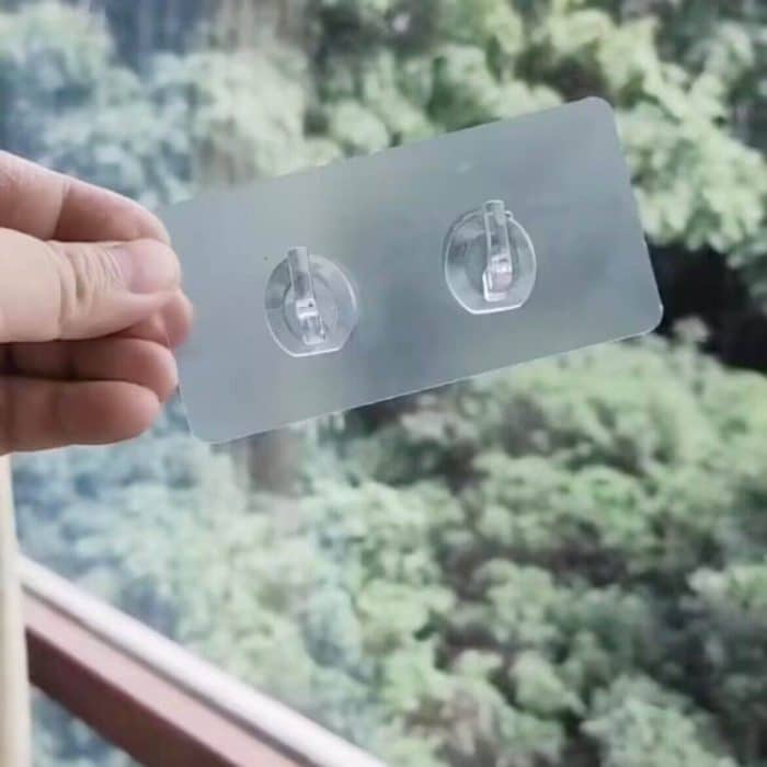 Doppelhaken für Papierhandtücher, spurloser Klebehaken aus Kunststoff – Bild 3