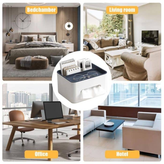 Multifunktionale Taschentuchbox, Serviettenbehälter, Organizer-Box für Fernbedienung – Bild 6