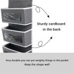 GD03 Wandmontierte Stoff-Aufbewahrungstasche, Kleiderschrank, Zimmertür hinter Hängetasche, Gray 4-grids, Beige 4-grids, Brown 4-grids, Black 4-grids, 4+1 Gray, 4+1 Beige, Wave Pattern 4-grids, Lantern Flower 4-grids – Bild 6