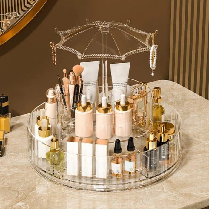 TBD0604252301A.jpg Kosmetik-Aufbewahrungsbox, großes Fassungsvermögen, rotierendes Bürstenrohr – Bild 1