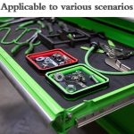 Quadratische, faltbare magnetische Teileschale aus Silikon für Kleinteile und Werkzeuge, Orange, Red, Blue – Bild 7