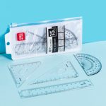 Deli 4-in-1-Lineal-Set für Studenten, Lineal-Briefpapier-Set, 79529, 9597, 9594