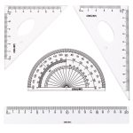 Deli 4-in-1-Lineal-Set für Studenten, Lineal-Briefpapier-Set, 79529, 9597, 9594 – Bild 2