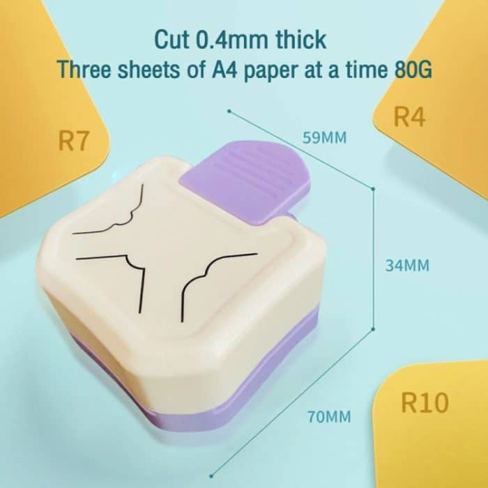 3-in-1-Eckenschneider, Mehrwinkel-Eckenschneider, Fasenprägegerät, Flat Corner (Pink), Beauty Corner (Purple), Round Corner (Green), Round Corner (Blue) – Bild 3