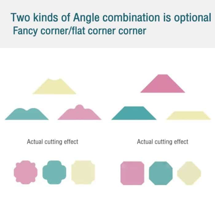 3-in-1-Eckenschneider, Mehrwinkel-Eckenschneider, Fasenprägegerät, Flat Corner (Pink), Beauty Corner (Purple), Round Corner (Green), Round Corner (Blue) – Bild 5