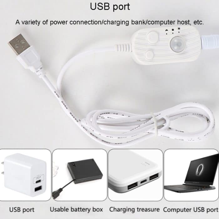 2 m LED-Körpersensor, flexibler Lichtstreifen, intelligenter Sensor, USB-Lichtstreifen – Bild 3