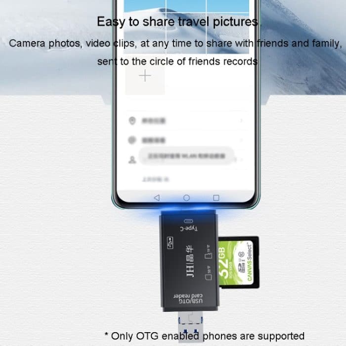 JINGHUA USB2.0 Multifunktions-Kartenleser SD/TF Dual Card Slot Handy Computer Kartenleser – Bild 5