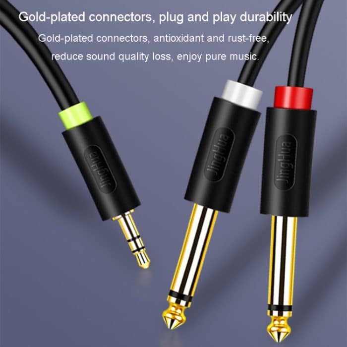 JINGHUA 3,5-mm-auf-Dual-6,5-mm-Audiokabel 1-in-2-Zweikanal-Mixer-Verstärker-Audiokabel, 0.5m, 1.5m, 3m, 5m, 10m – Bild 5