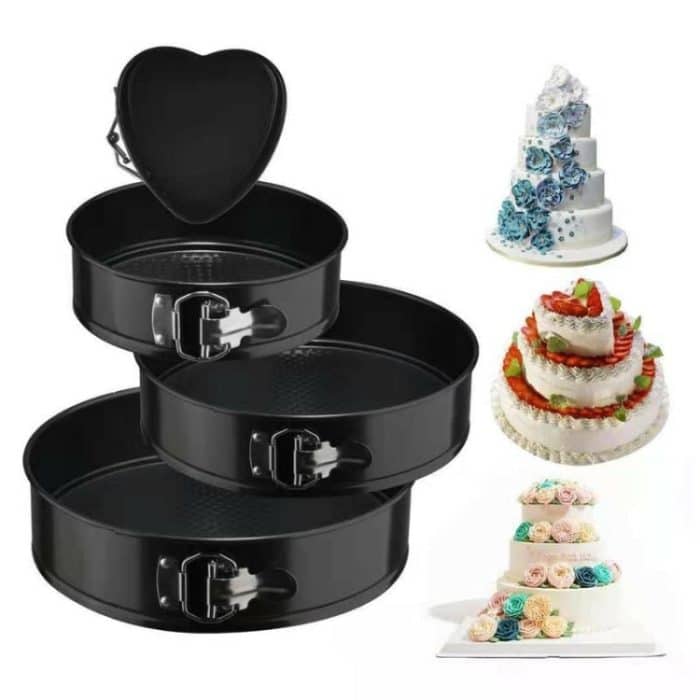 4 in 1 4 Zoll / 7 Zoll / 9 Zoll / 10 Zoll 1 Herz und 3 runde Backformen Kuchenformen Backformen, 4 In 1 – Bild 1