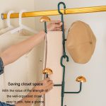 Pilz-Kleiderständer, drehbar, ohne Stanzen, ohne Spuren, Haken, für Zuhause, multifunktionales Aufbewahrungsregal für Schals und Taschen – Bild 11