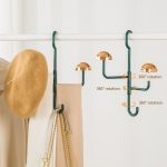 Pilz-Kleiderständer, drehbar, ohne Stanzen, ohne Spuren, Haken, für Zuhause, multifunktionales Aufbewahrungsregal für Schals und Taschen – Bild 3