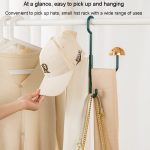 Pilz-Kleiderständer, drehbar, ohne Stanzen, ohne Spuren, Haken, für Zuhause, multifunktionales Aufbewahrungsregal für Schals und Taschen – Bild 8