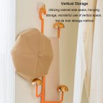 Pilz-Kleiderständer, drehbar, ohne Stanzen, ohne Spuren, Haken, für Zuhause, multifunktionales Aufbewahrungsregal für Schals und Taschen – Bild 9