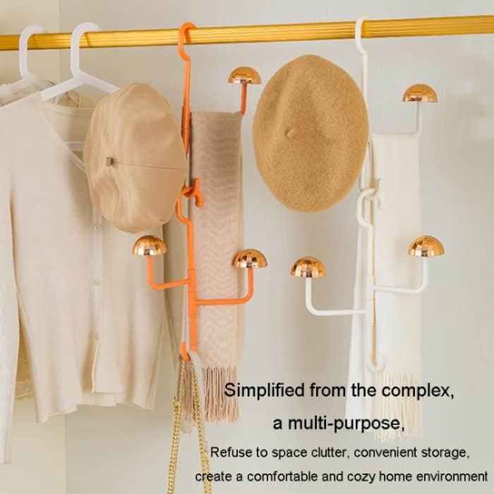 Pilz-Kleiderständer, drehbar, ohne Stanzen, ohne Spuren, Haken, für Zuhause, multifunktionales Aufbewahrungsregal für Schals und Taschen – Bild 10