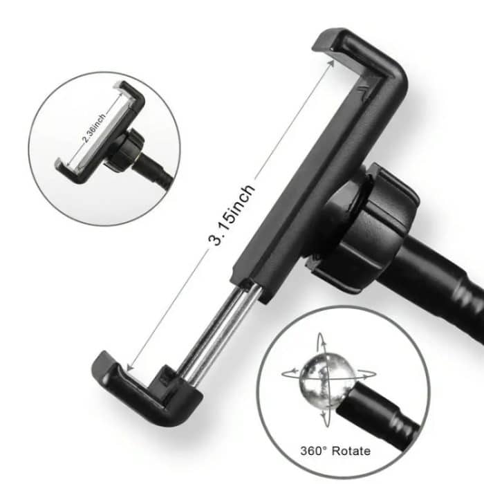 Selfie-Ringlicht mit Handyhalter, 360 drehbare flexible Arme für Live-Stream, 4 Inch, 6 Inch, 8 Inch – Bild 4