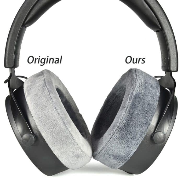 1 Paar für Beyerdynamic DT700 Prox DT900 Prox Kopfhörerabdeckungen, Gray Thick Flannel, Gray Original Thick Flannel, Titanium Color Football Net, Head Beam – Bild 3