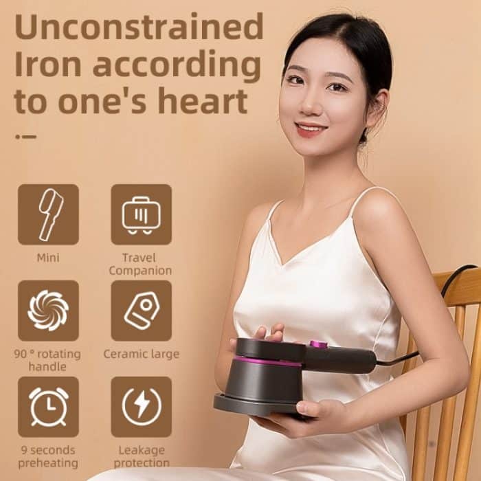 1000 W, 60 ml Wassertank, tragbarer Dampfglätter mit drehbarer Bügelplatte, 220V EU Plug, 110V US Plug – Bild 2